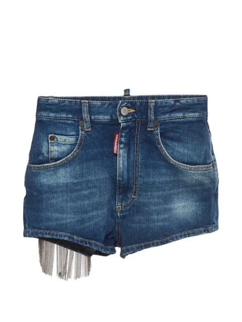 DSQUARED2 chain-fringe denim shorts