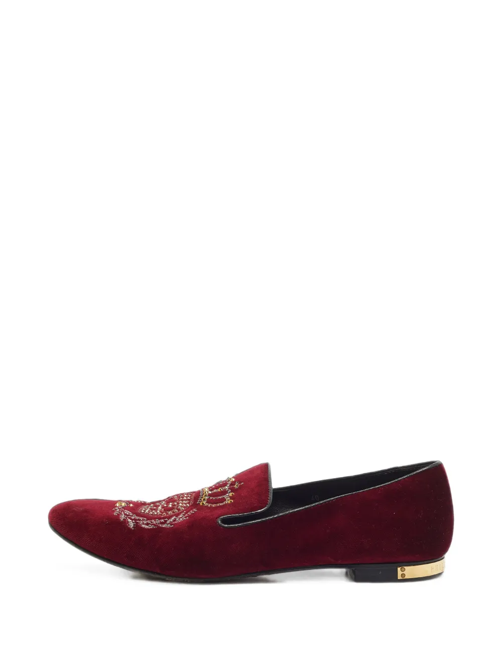 Philipp Plein mocassins à ornements en cristal - Rouge