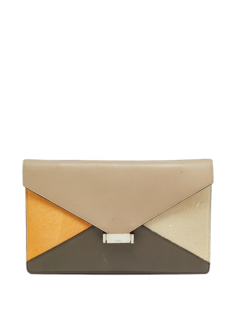 Celine Pre-Owned envelope pony hair clutch bag - Marrone