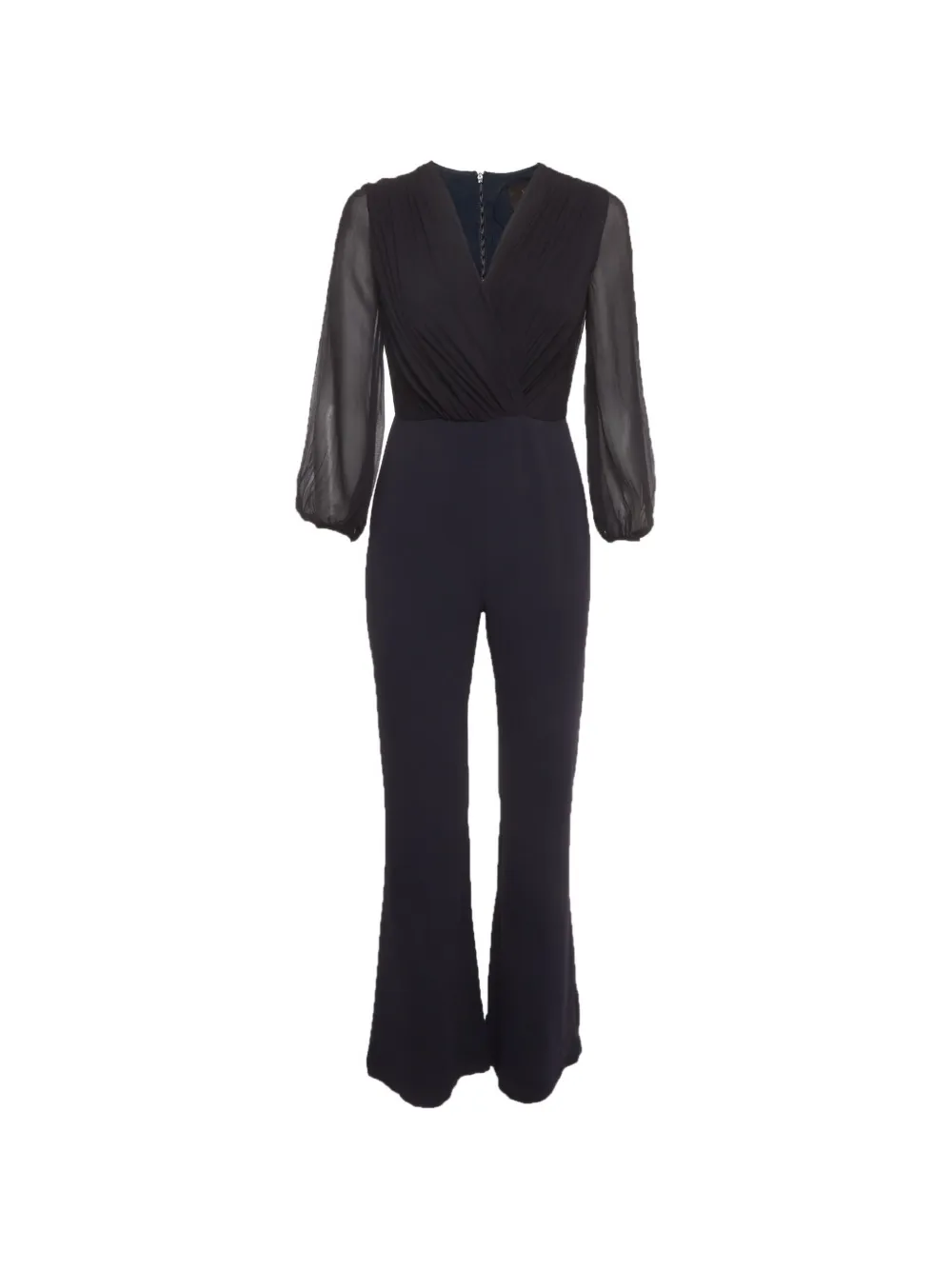 Max Mara V-neck chiffon jumpsuit - Blu