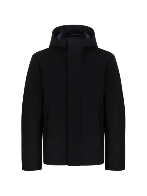 Add hooded concealed-fastening jacket