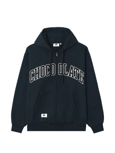 CHOCOOLATE logo-print zip-up hoodie