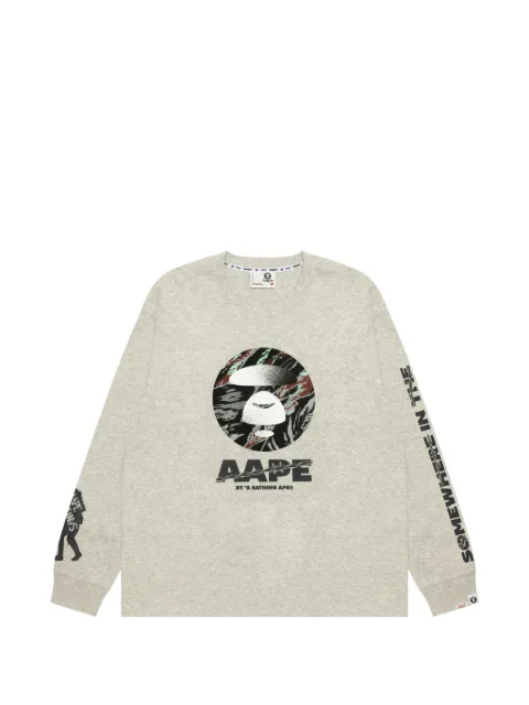 AAPE BY *A BATHING APE® Moonface logo-print long-sleeve T-shirt