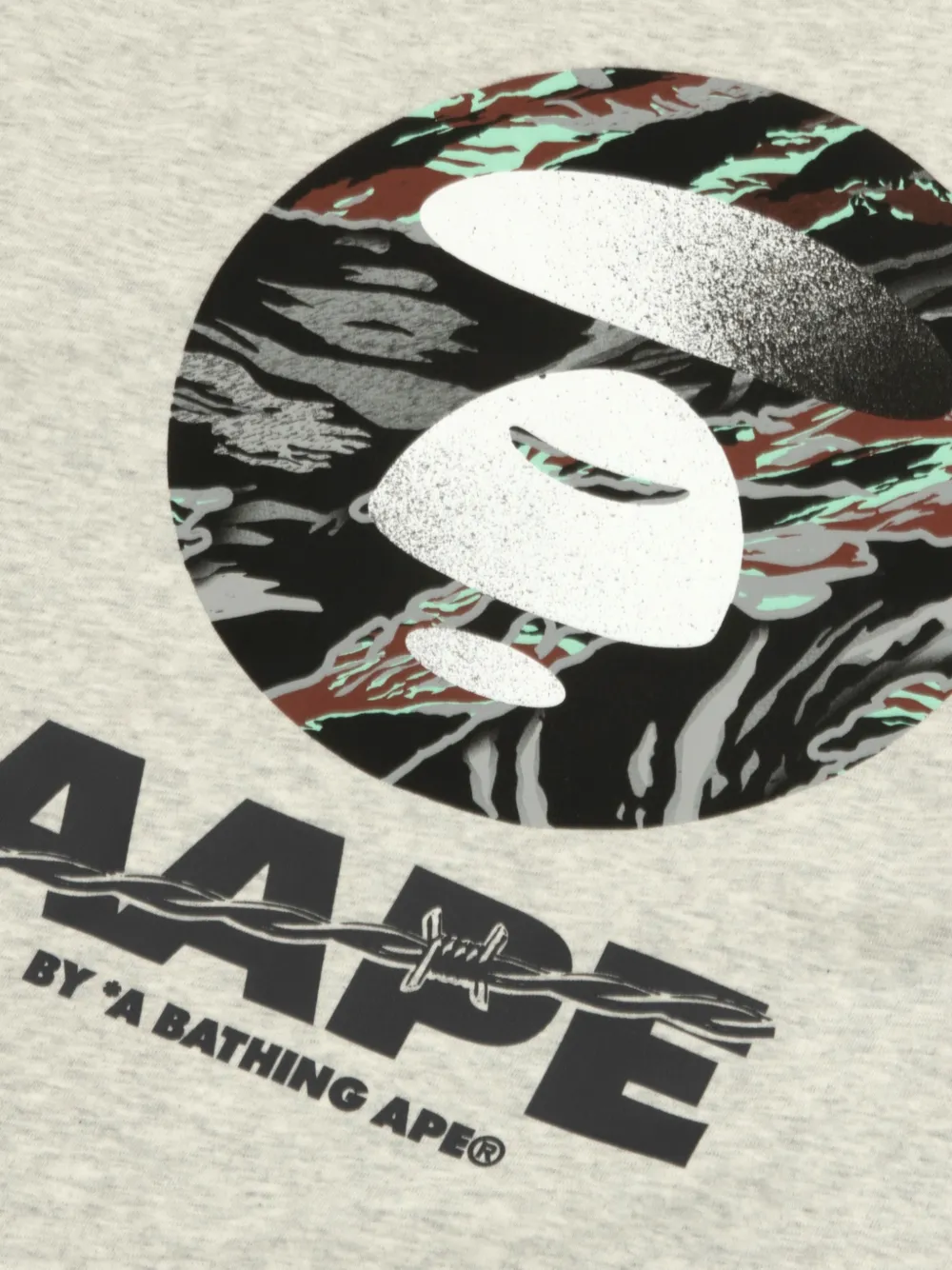 AAPE BY *A BATHING APE Moonface T-shirt met lange mouwen en logo-print Grijs