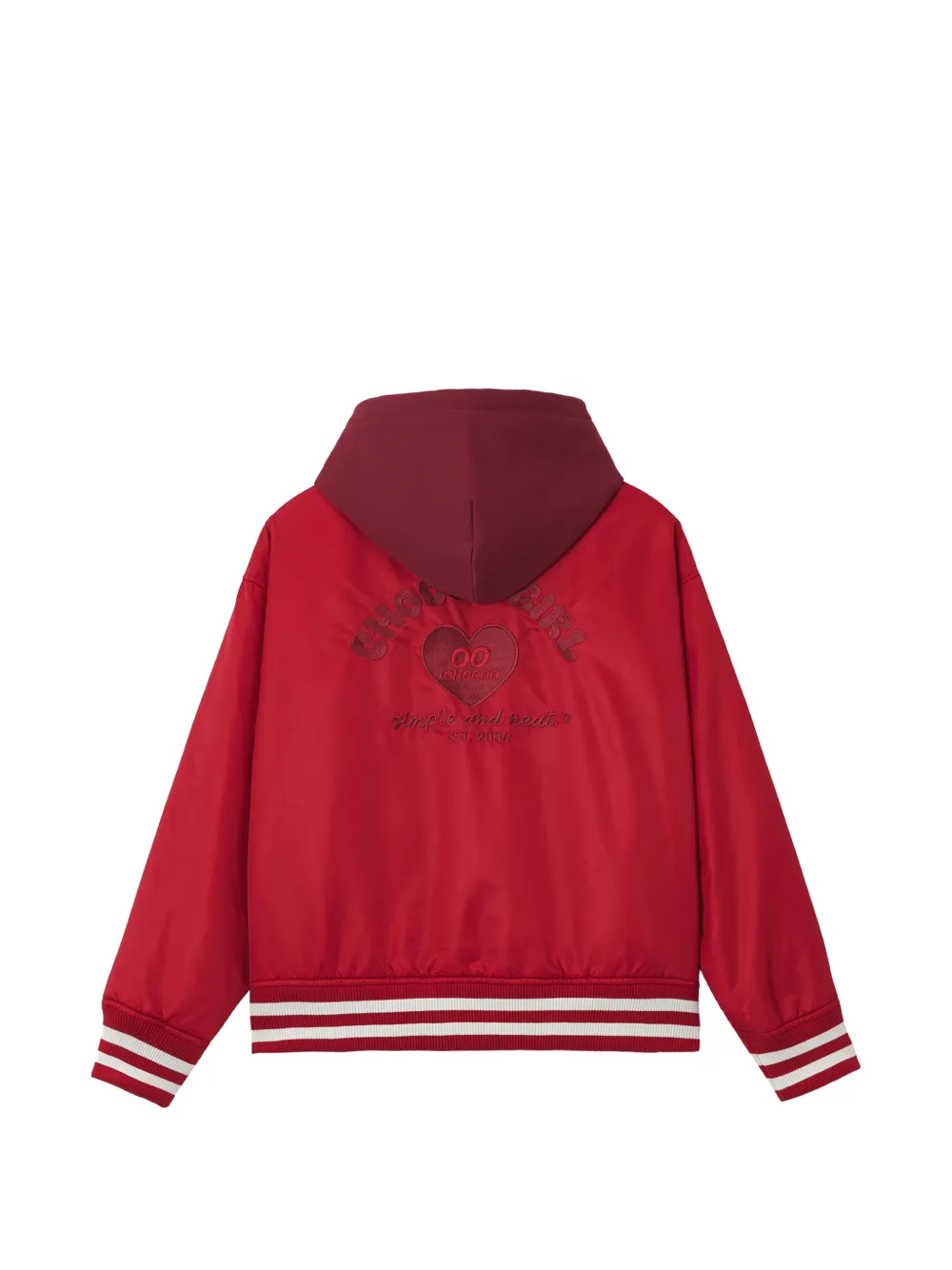 CHOCOOLATE hooded bomber jacket Rood