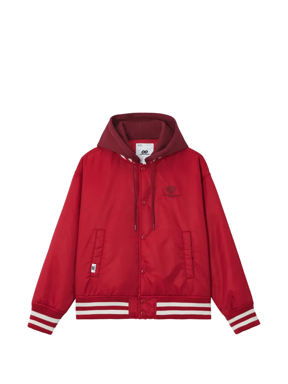 Chocoolate Hooded Bomber Jacket In Red