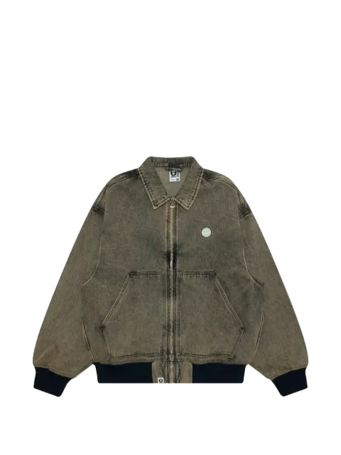 AAPE BY *A BATHING APE® Aapenow acid-wash logo-embroidered jacket