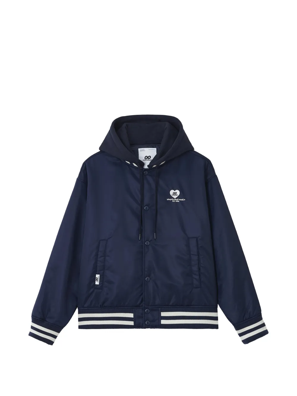 Chocoolate Logo-print Hooded Bomber Jacket In Blue