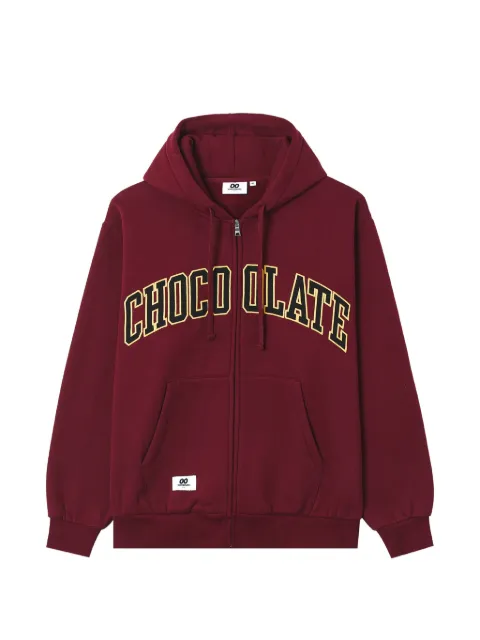 CHOCOOLATE logo-print zip-up hoodie