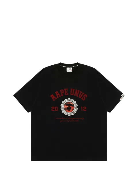 AAPE BY *A BATHING APE® AAPEUNVS Moonface graphic-print logo-patch T-shirt