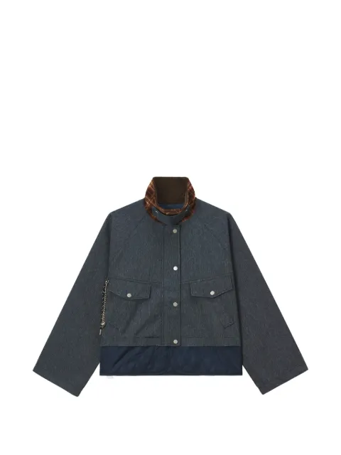 Musium Div. quilted-panel corduroy-collar jacket