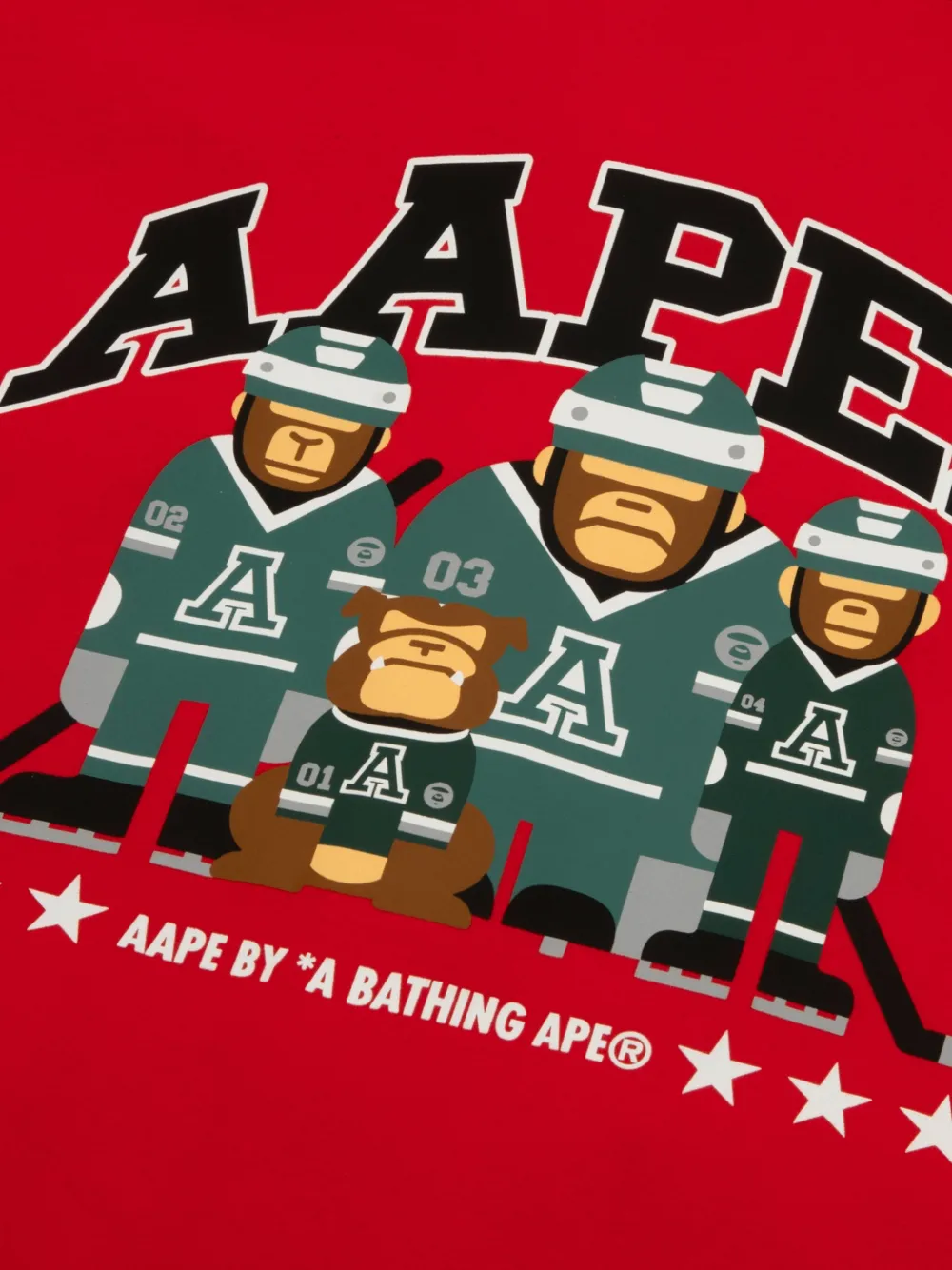 AAPE BY *A BATHING APE AAPER hoodie met drukknoop en grafische print Rood