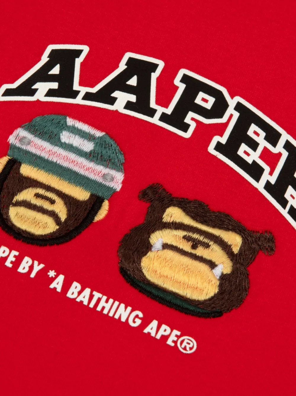 AAPE BY *A BATHING APE AAPER hoodie met drukknoop en grafische print Rood