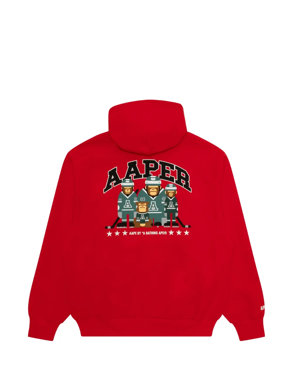 AAPE BY *A BATHING APE AAPER hoodie met drukknoop en grafische print Rood