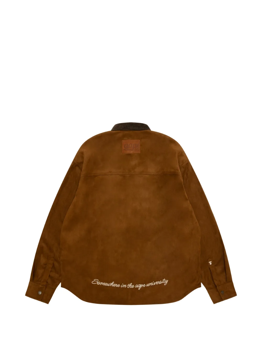 AAPE BY *A BATHING APE College overhemd met contrasterende kraag en logo-patch Bruin