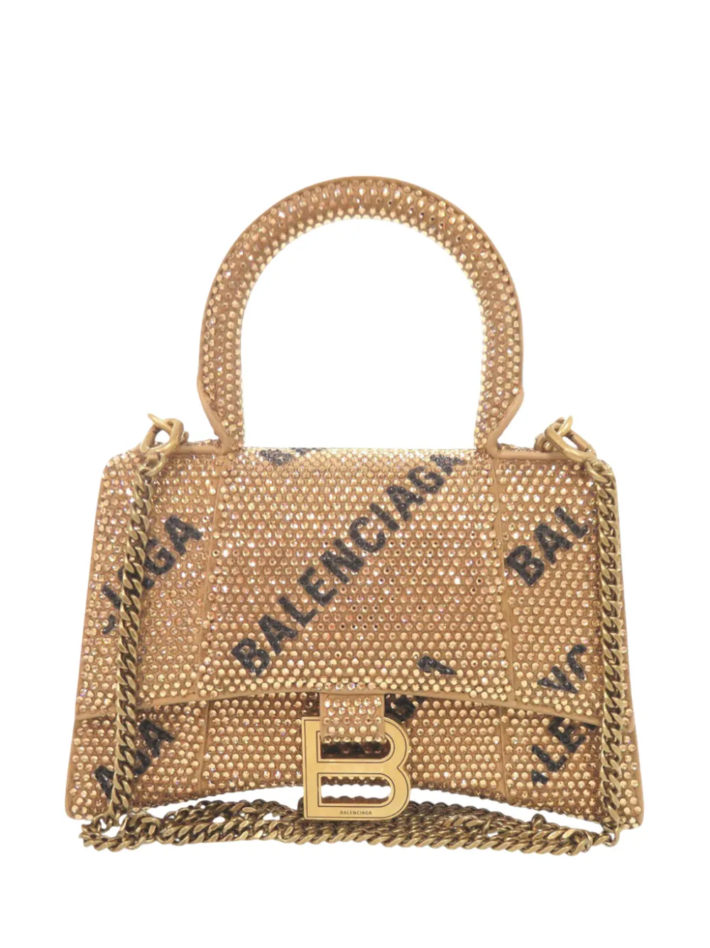 Balenciaga Pre-Owned 2020-2026 Rhinestone Hourglass XS satchel - Marrone