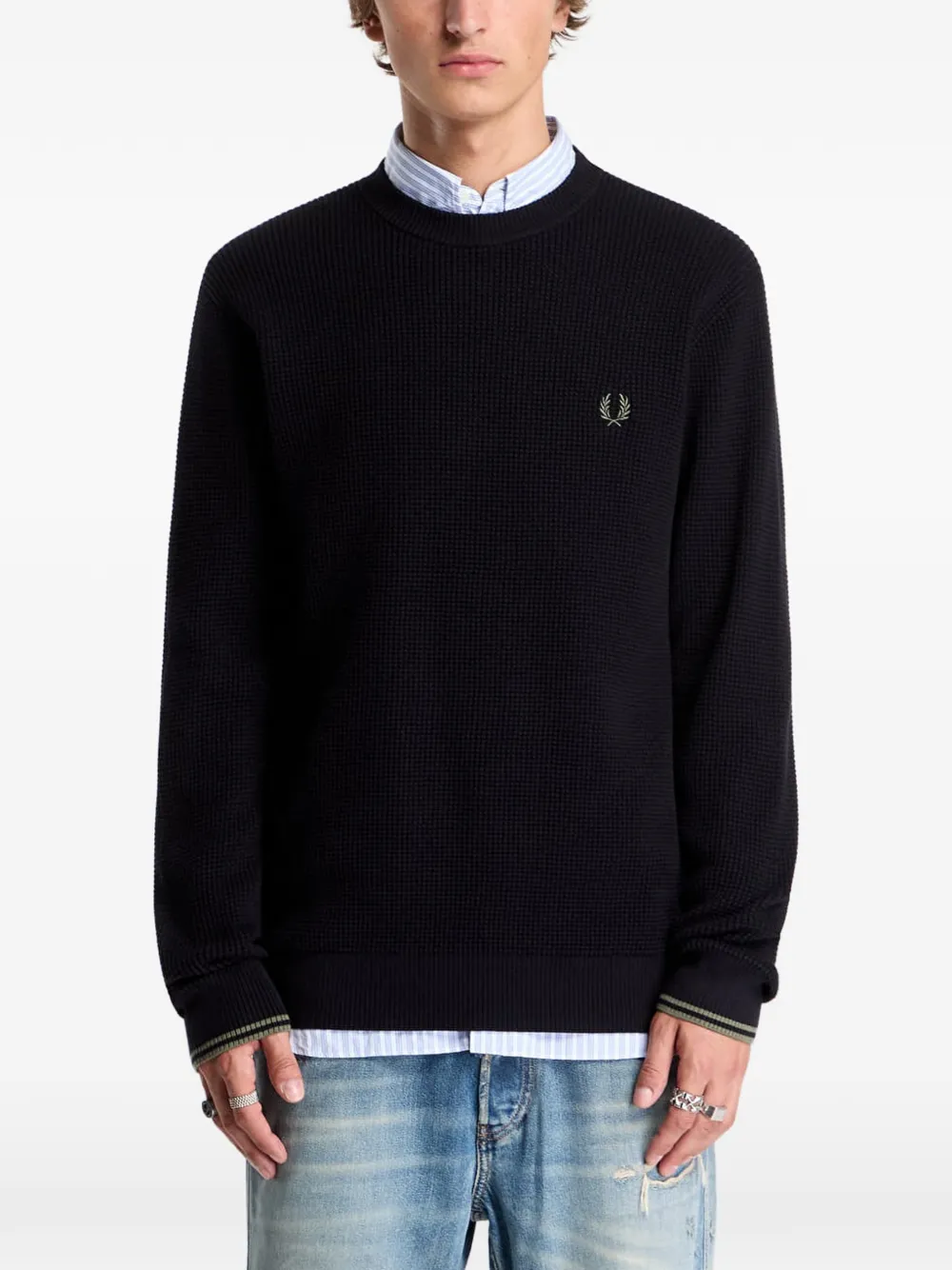Fred Perry waffle-stitch sweater