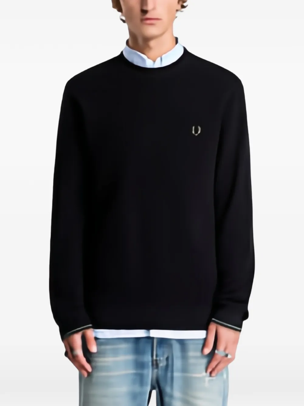 Fred Perry Trui met wafelstiksel Zwart