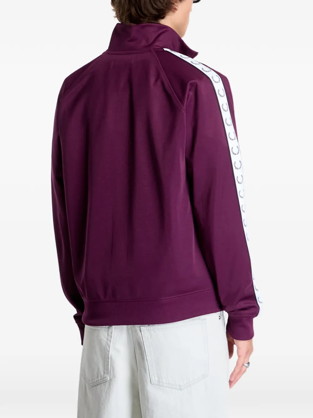 Fred Perry logo-tape bomber jacket Paars