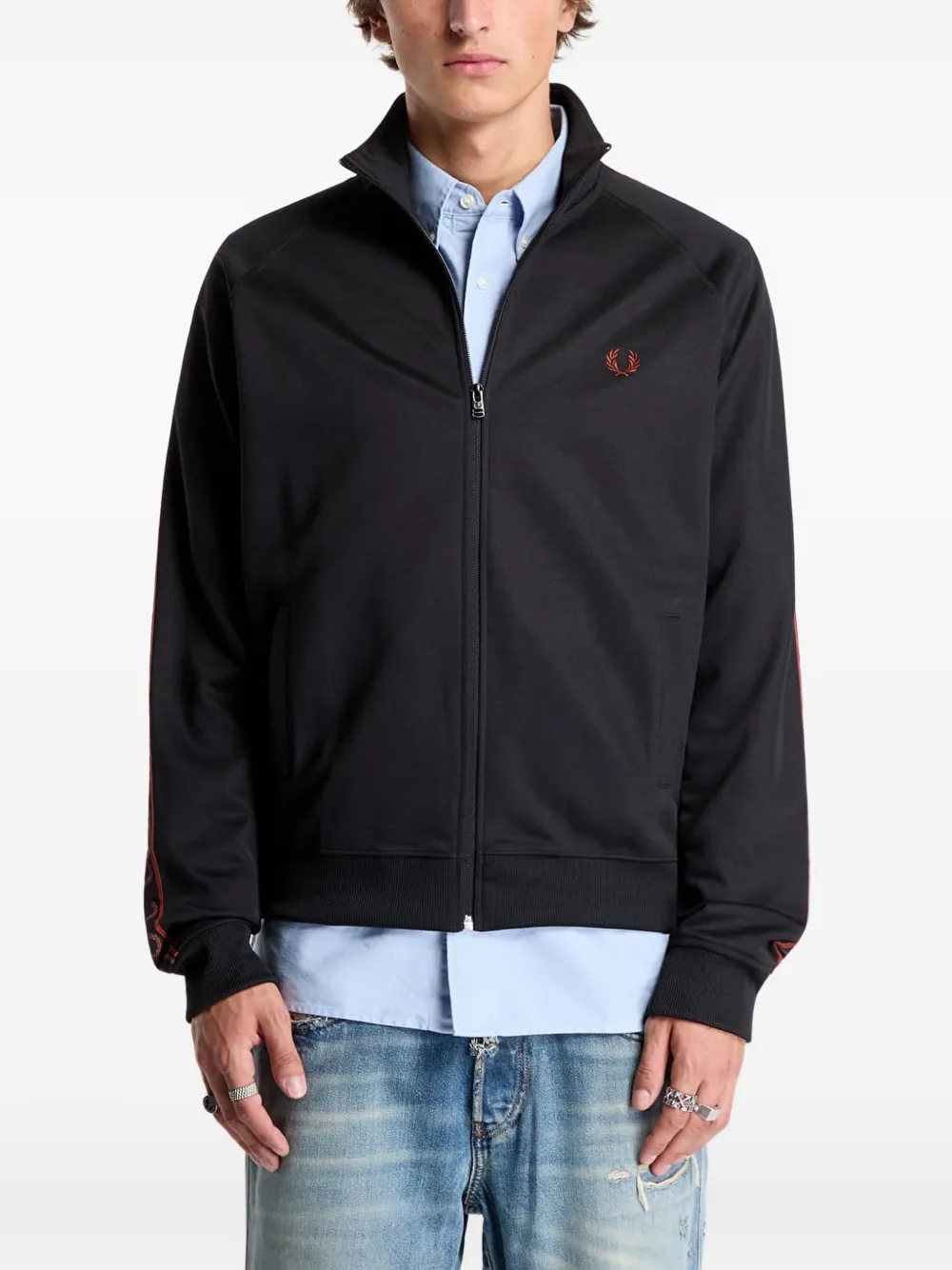 Fred Perry contrast-tape bomber jacket