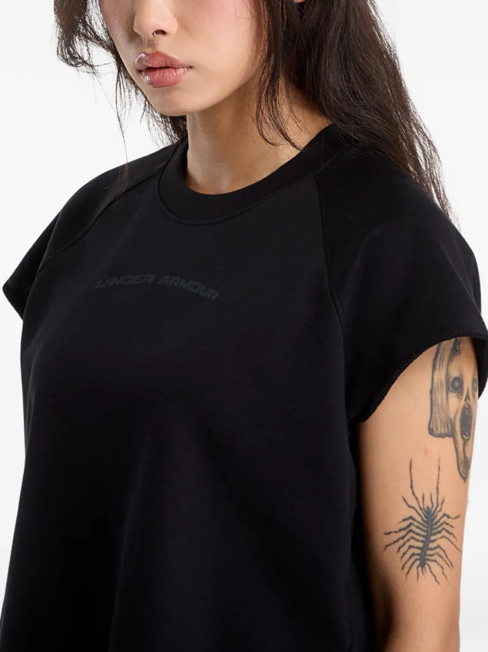 Under Armour Icon T-shirt met onafgewerkte randen Zwart