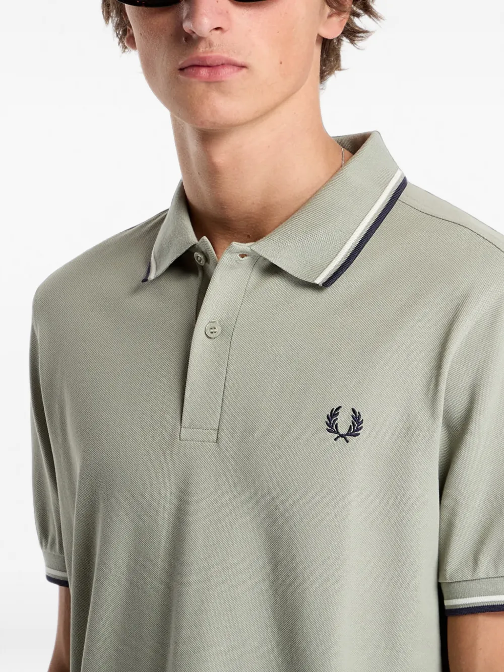 Fred Perry Poloshirt met dubbele kraag Groen