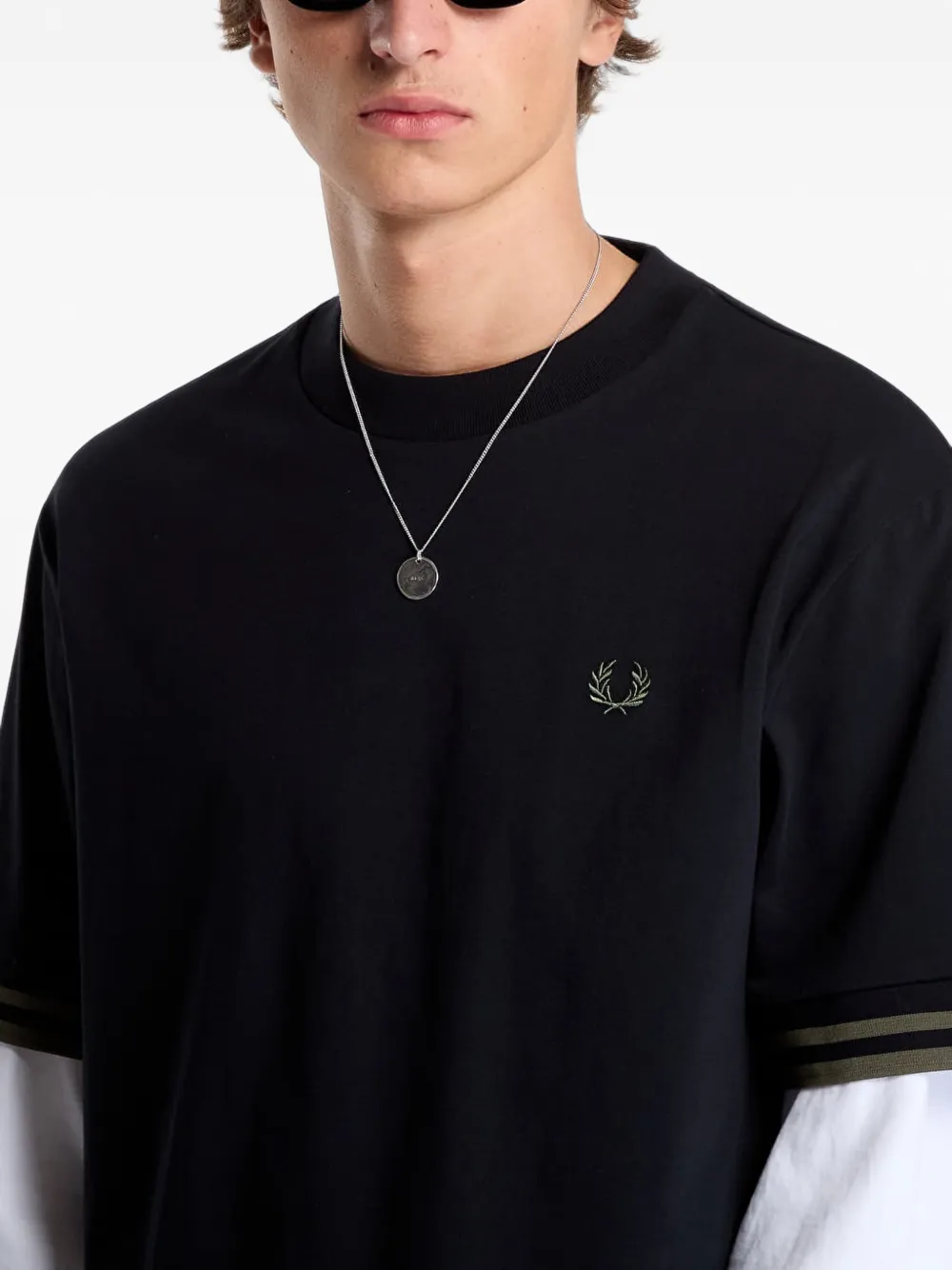 Fred Perry T-shirt met ronde hals Zwart