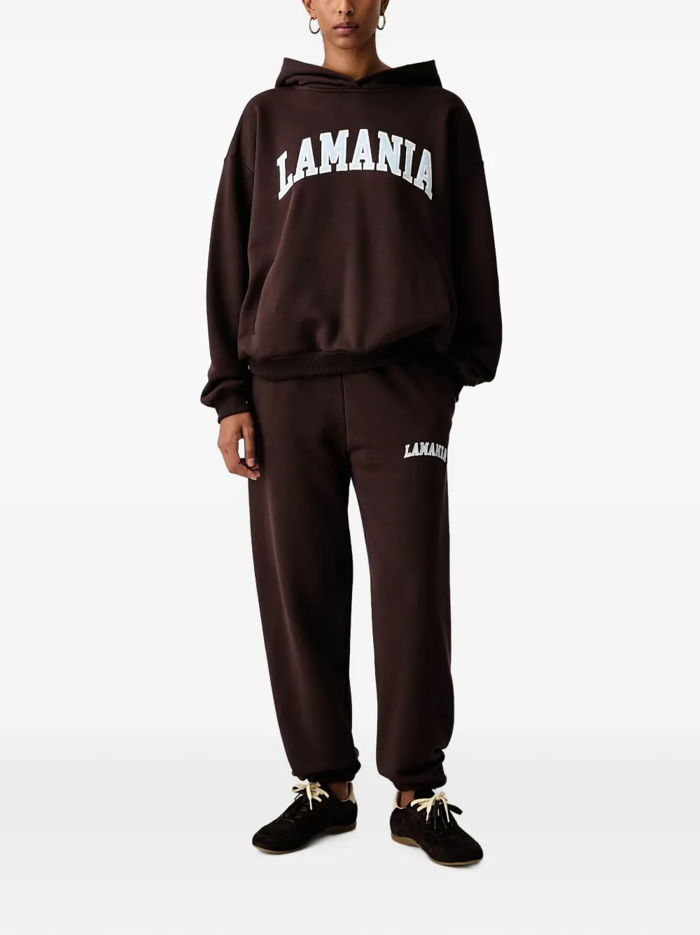 La Mania Angeles elastische trainingsbroek met logoprint Bruin
