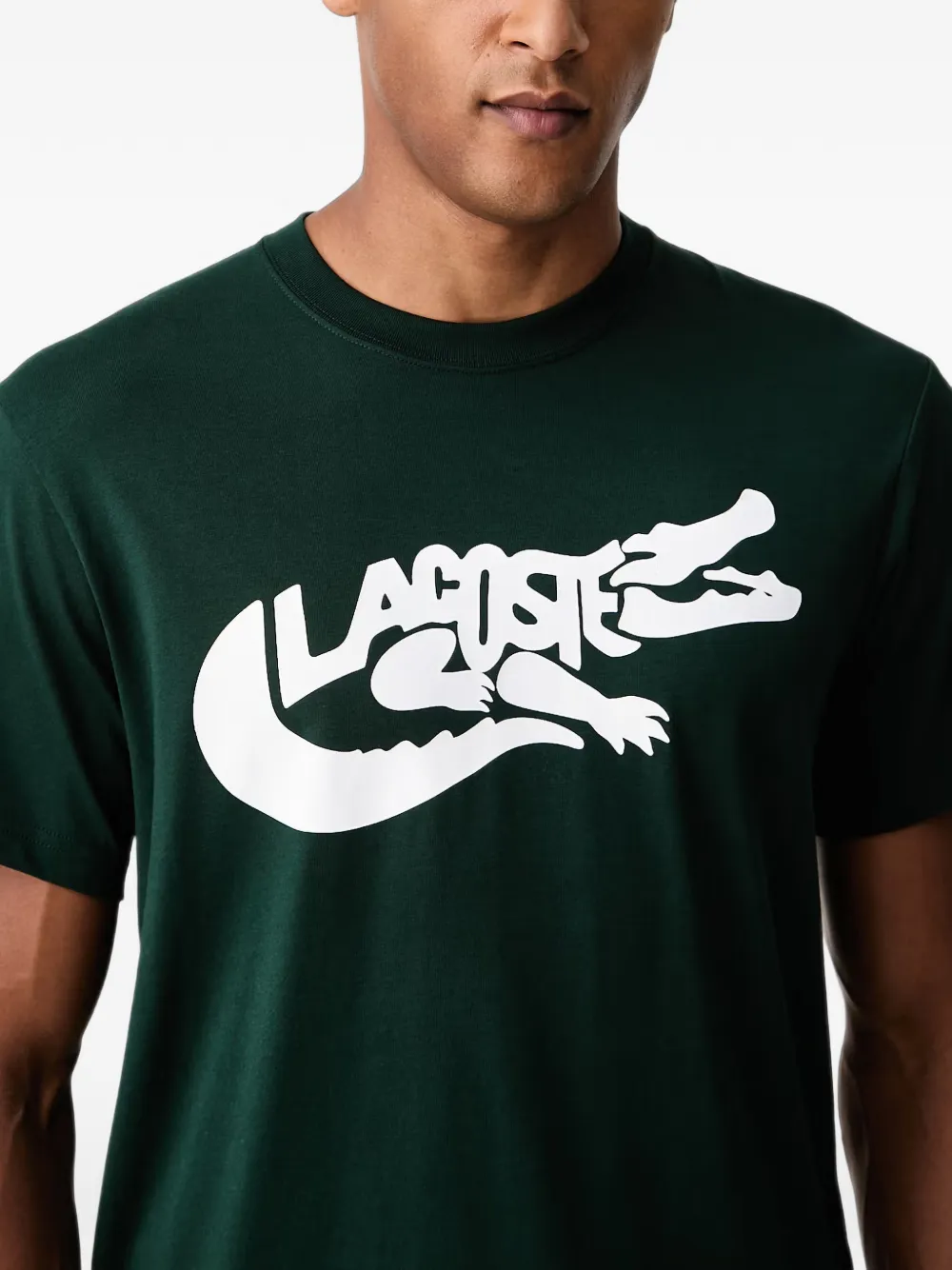 Lacoste T-shirt met logoprint Groen