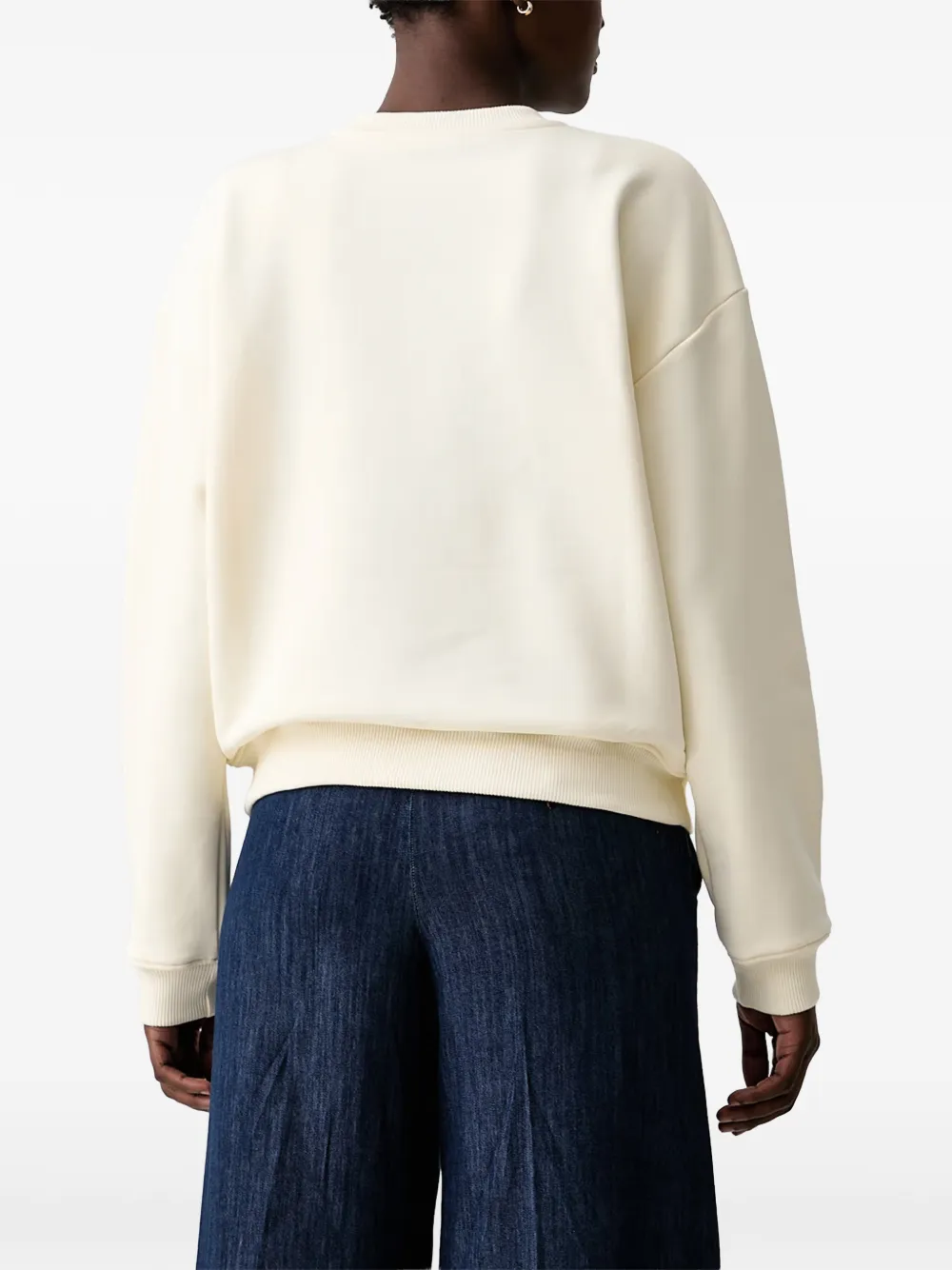 La Mania Sweater met geborduurd logo Beige
