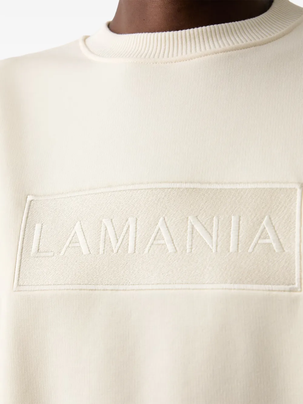La Mania Sweater met geborduurd logo Beige