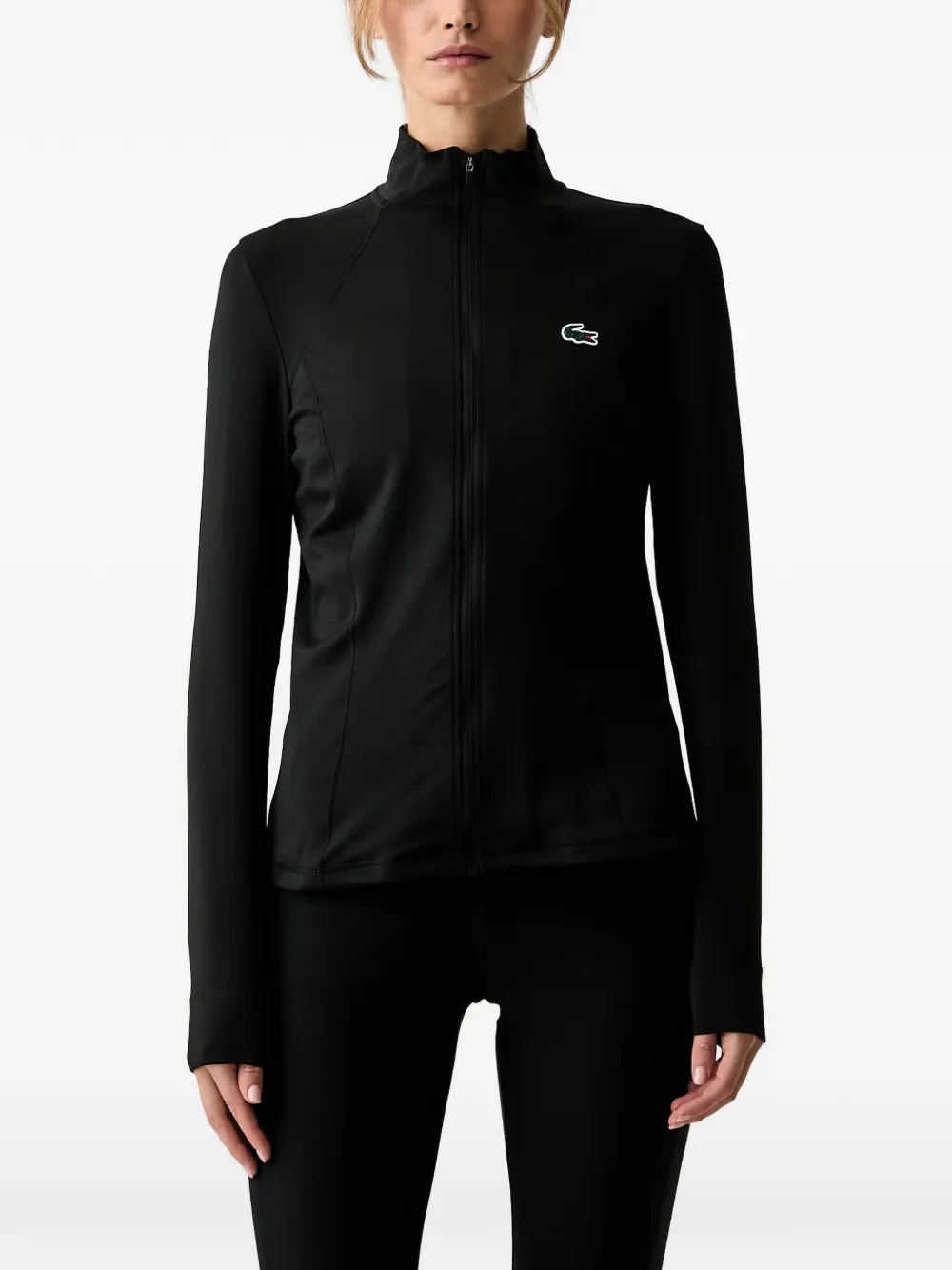 Lacoste logo-patch zip-up sweatshirt