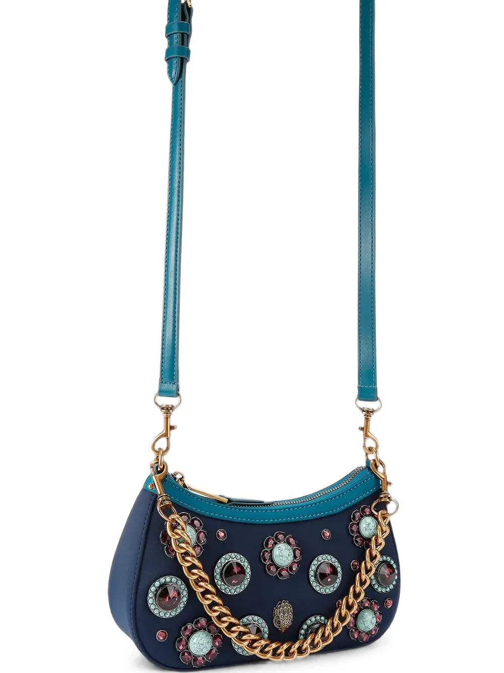 Kurt Geiger London Sloane schoudertas verfraaid met kristallen Blauw