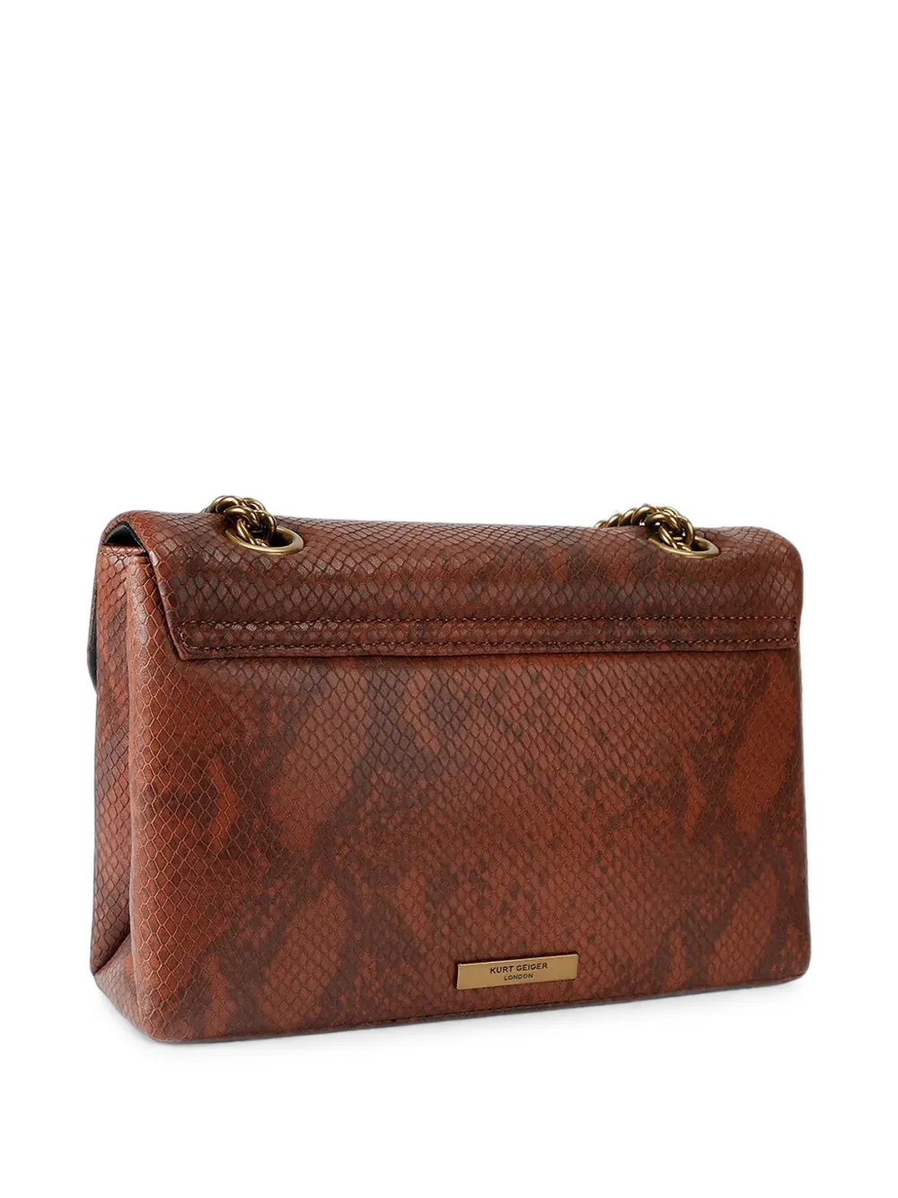 Kurt Geiger London Kensington schoudertas met slangen-effect Bruin