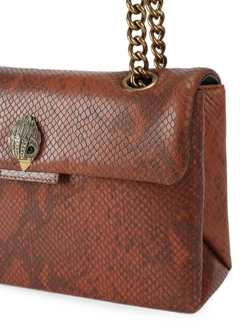 Kurt Geiger London Kensington schoudertas met slangen-effect Bruin