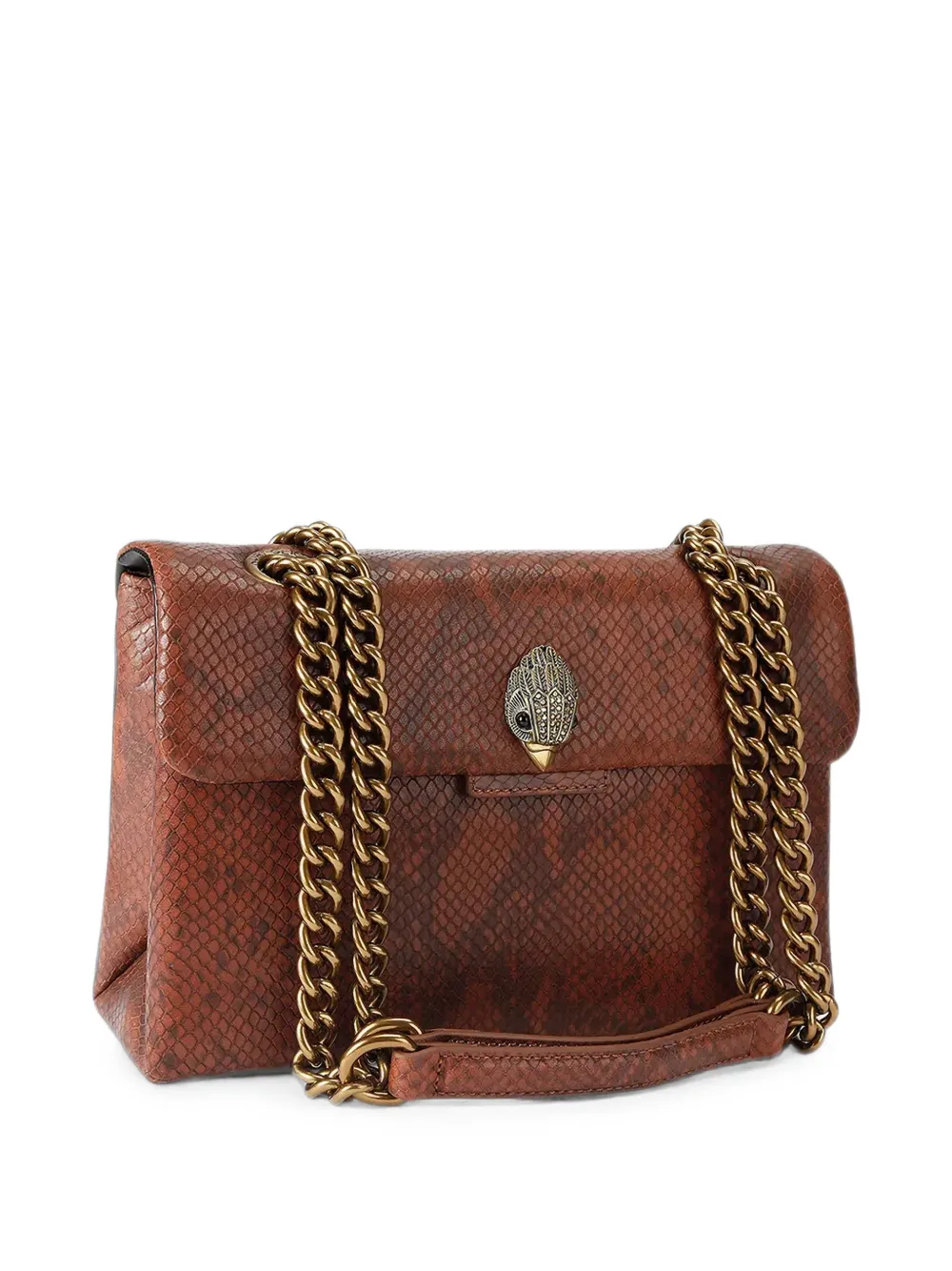Kurt Geiger London Kensington schoudertas met slangen-effect Bruin