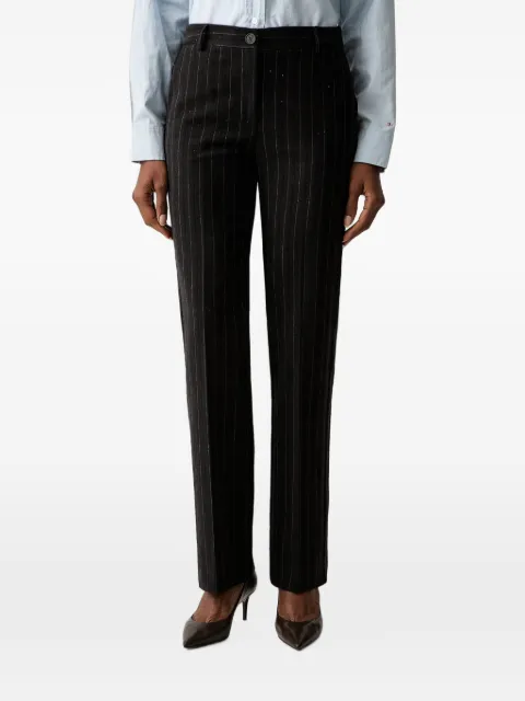 TWINSET pinstripe sequin-embellished trousers