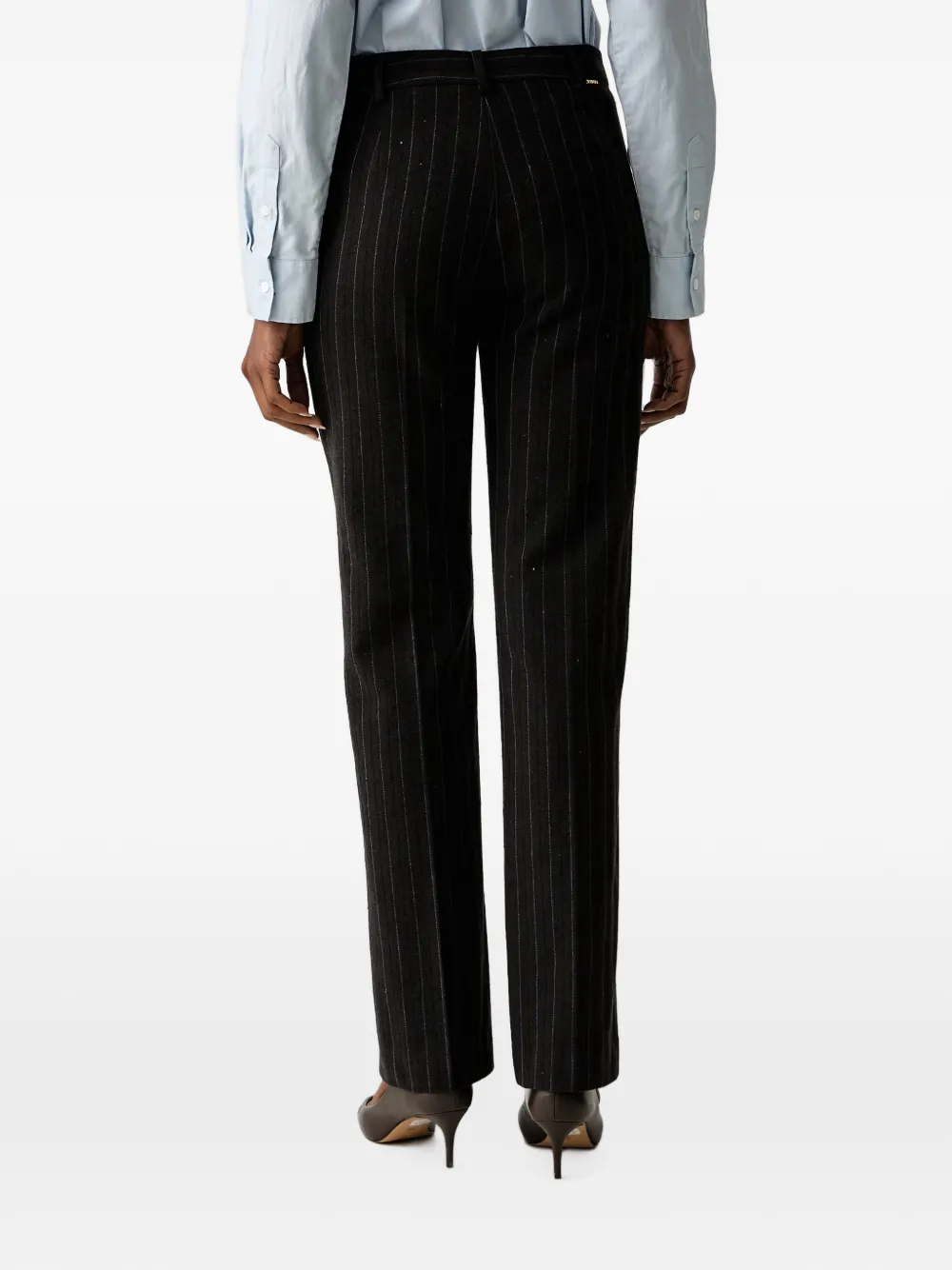 TWINSET Broek met krijtstreep en pailletten Zwart