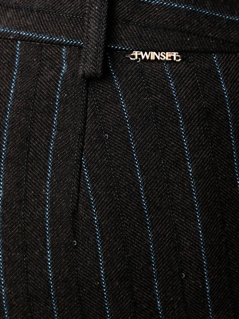 TWINSET Broek met krijtstreep en pailletten Zwart