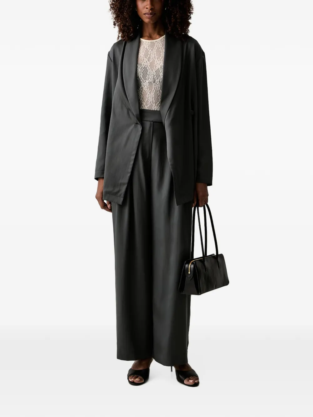 TWINSET Top met lange mouwen en kanten patroon Beige