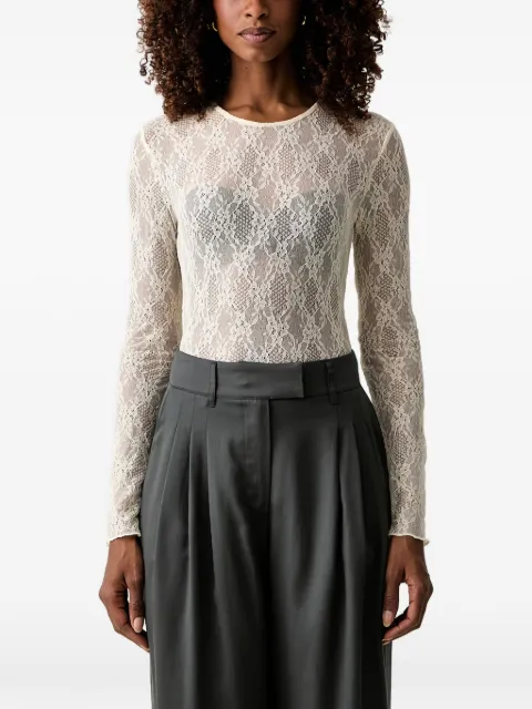 TWINSET lace-patterned long-sleeve top