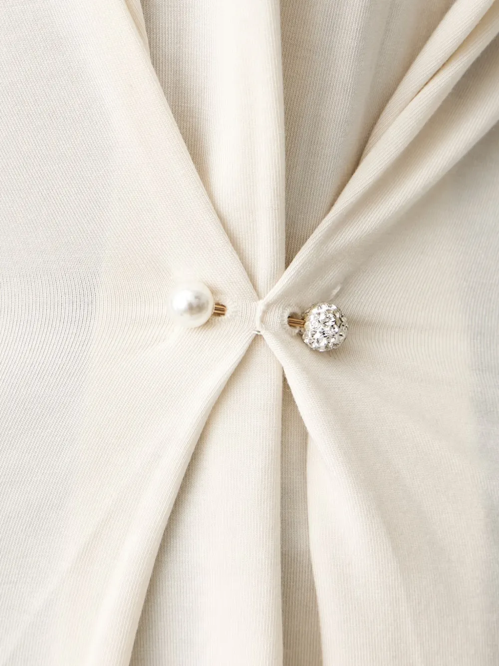 TWINSET embellished gathered-detail blouse Beige