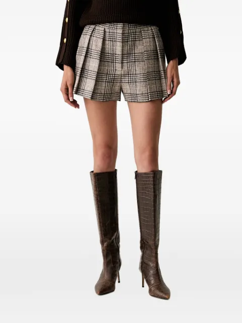 TWINSET chequered wool cloth shorts with sequins