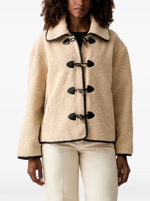 TWINSET faux-fur caban coat with frog fasteners