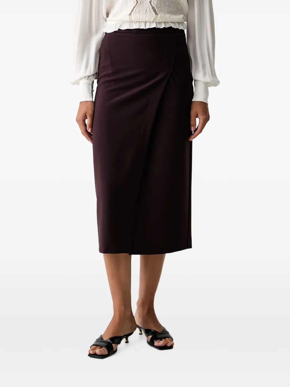 TWINSET Midi-rok met wikkeleffect Bruin