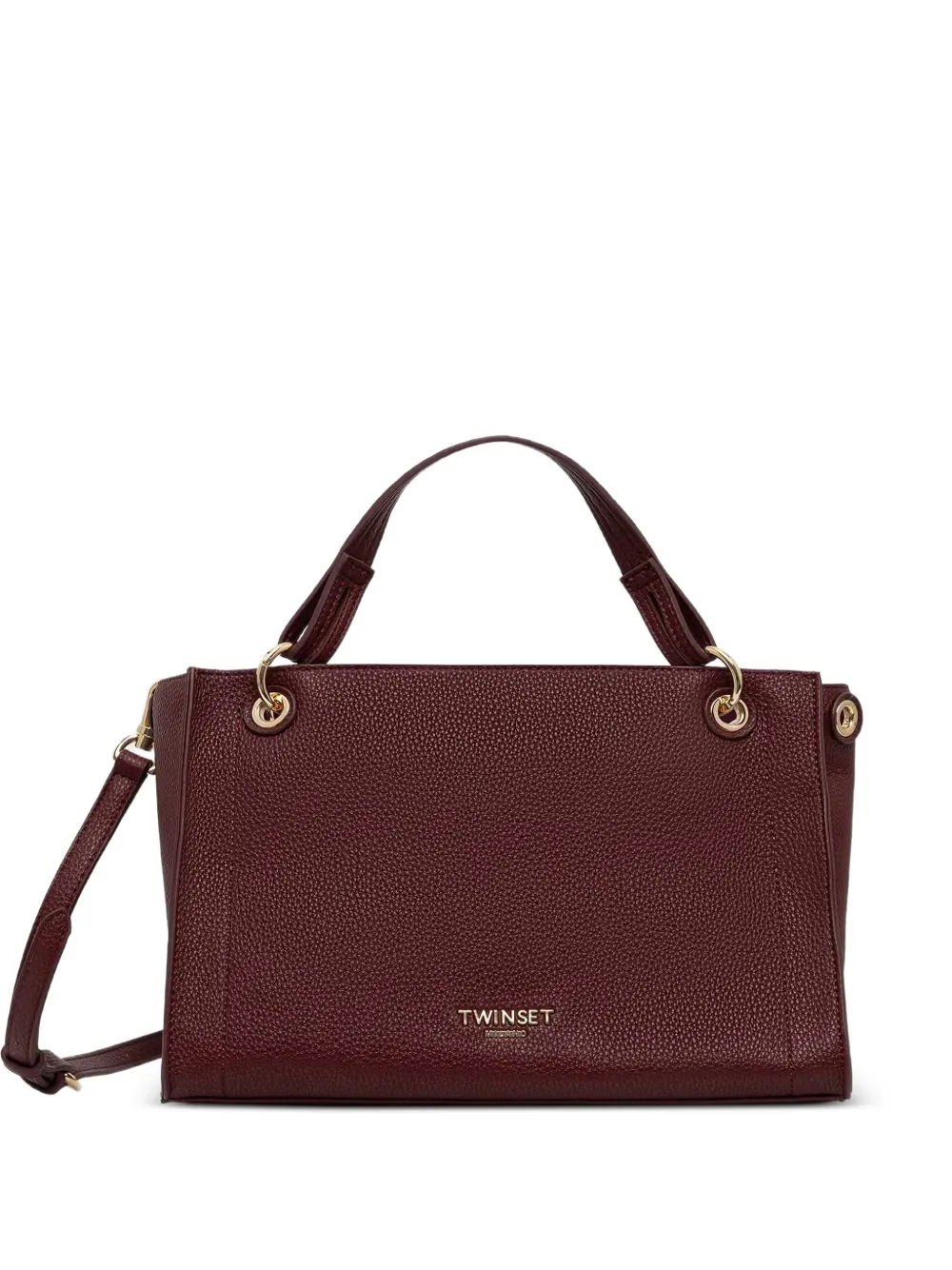 TWINSET logo-detail grained-effect tote bag