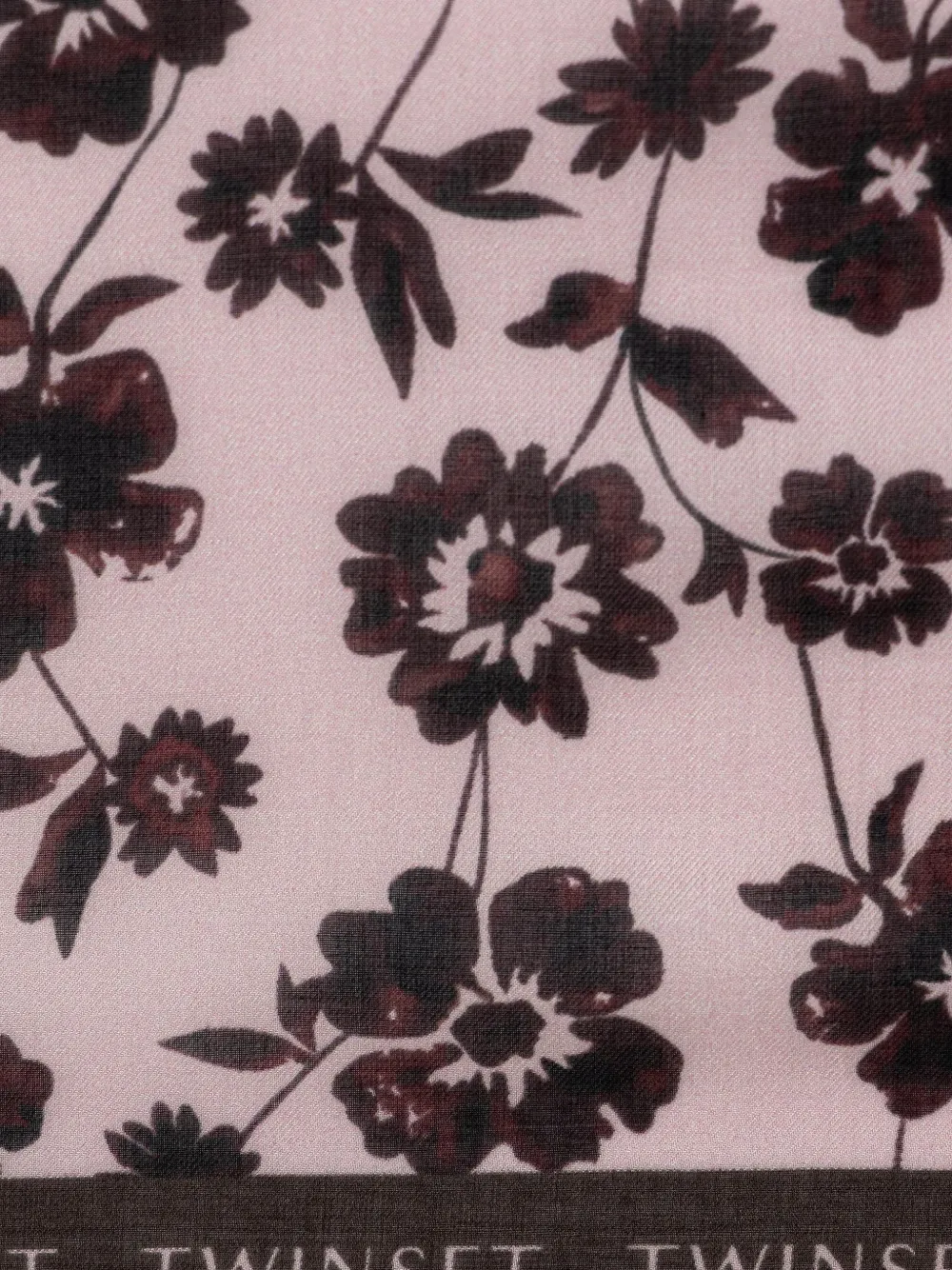 TWINSET Sjaal met bloemenprint en logo-detail Roze
