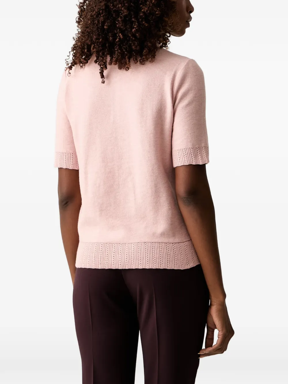 TWINSET polo shirt with brooch Roze