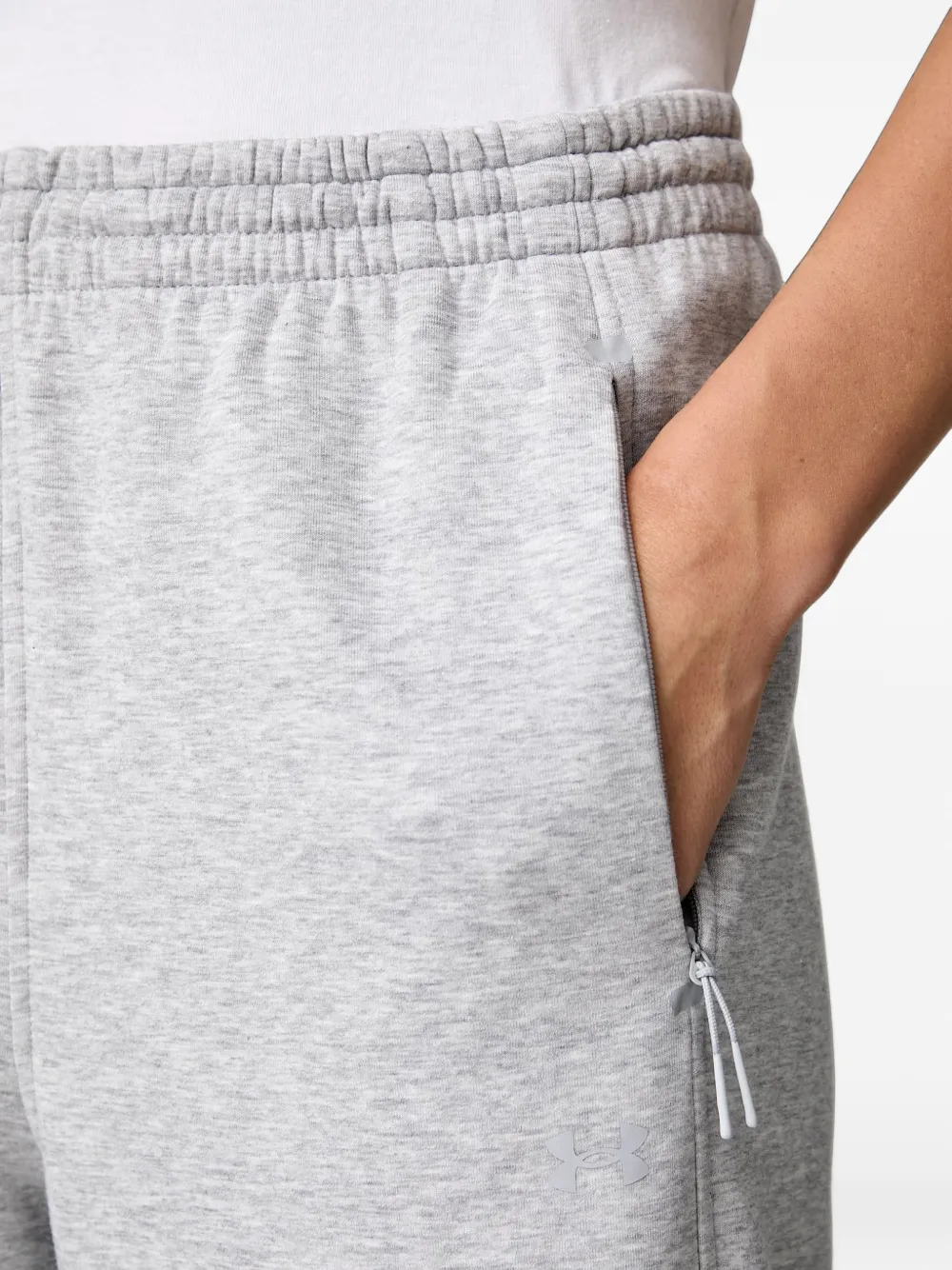 Under Armour Open Unstoppable Fleece trainingsbroek met wijde pijpen en logo-print Grijs