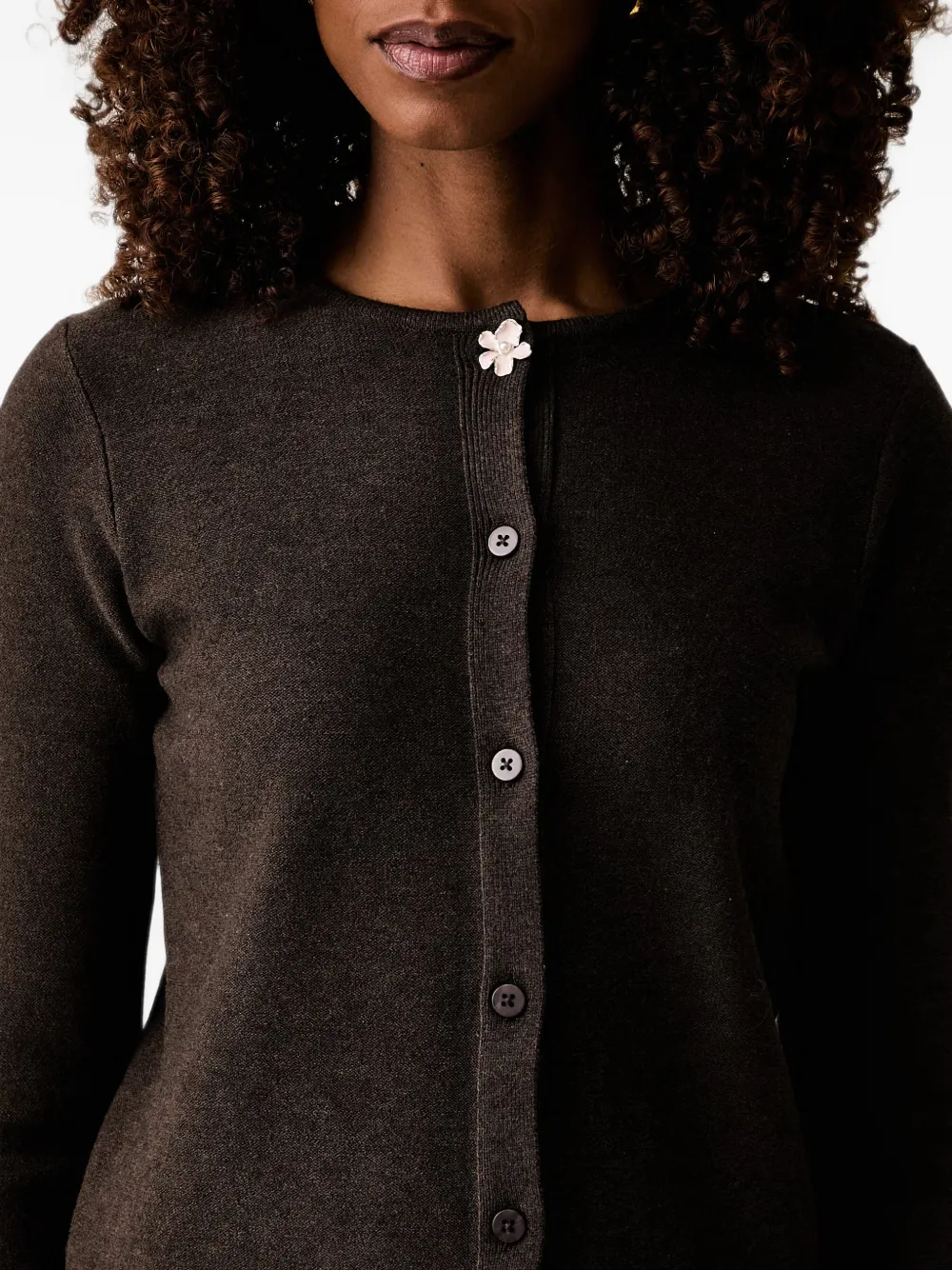 TWINSET Vest met emaille knoop Bruin